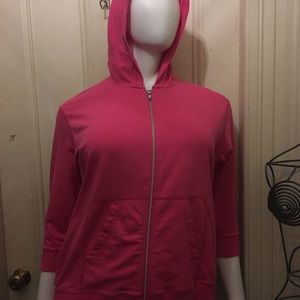 Women’s hot pink Hanes full zip hooded sweatshirt